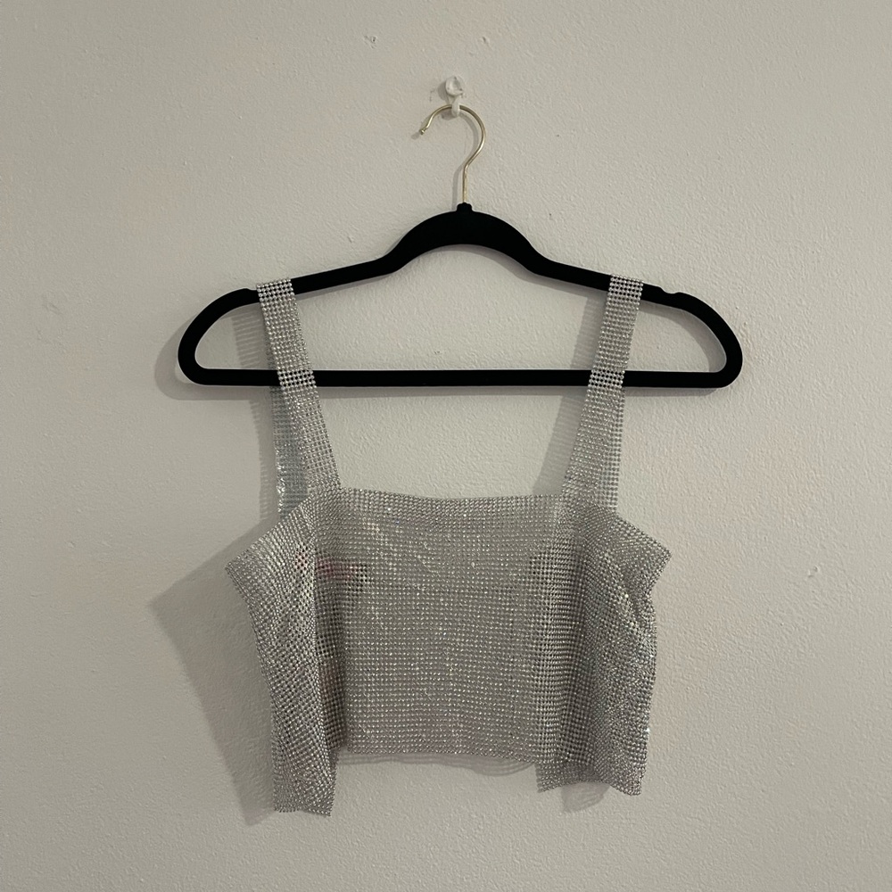 Metallic crop top ONE SIZE